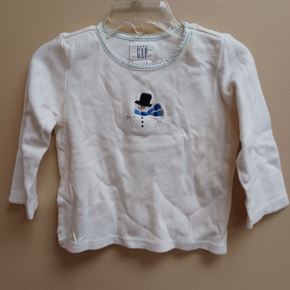 Baby GAP Snowman toddler t shirt - Picture 1 of 9